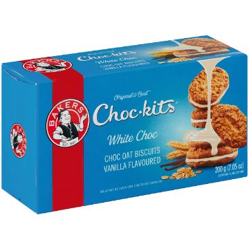 BAKERS WHITE CHOC-KITS 200G