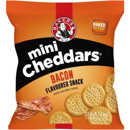 BAKERS BISCUITS MINI CHEDDAR BACON 33G