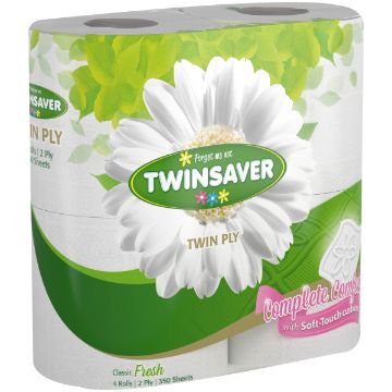 TWINSAVER TOILET ROLL2PLY LUX WHT