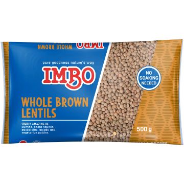 IMBO LENTILS DRIED BROWN 500G