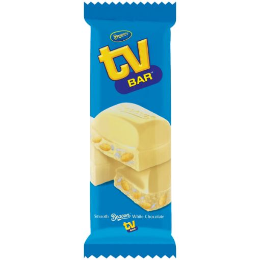 BEACON TV BAR SLAB WHITE CHOC COATD 80G