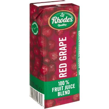 RHODES 100% FRUIT JCE BLN R/GRAPE 200ML