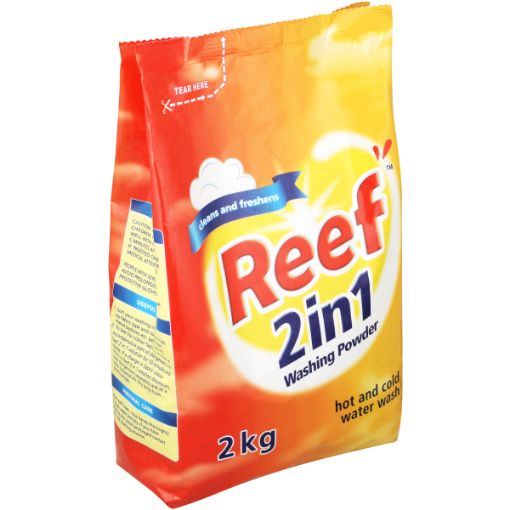 REEF WASHING POWDER 2IN1 POLY BAG 2KG