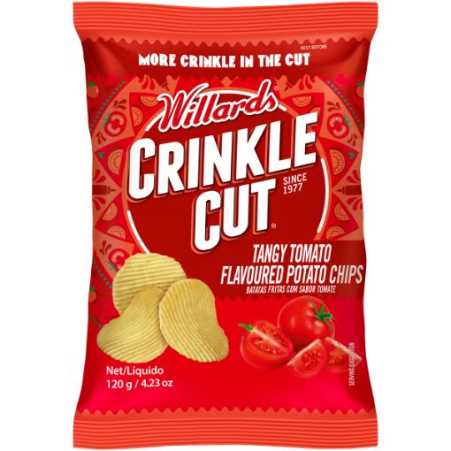 WILLARDS CHIPS CRINKLE CUT TOMATO 120G