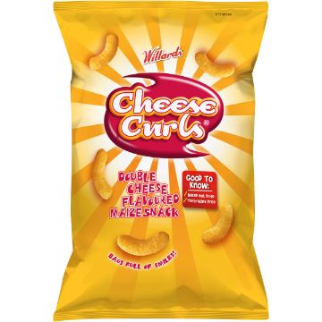 WILLARDS CHIPS CHEESE CURLS 90G