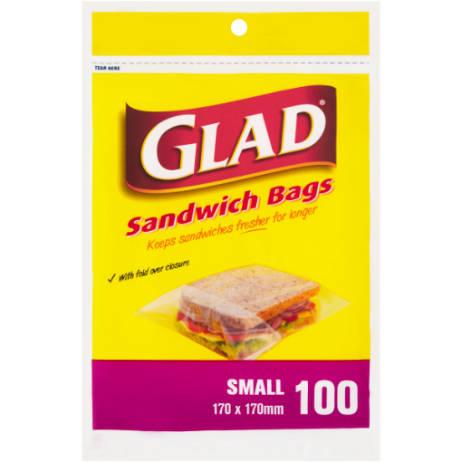 GLAD SANDWICH BAGS SMALL  1 x 100`S