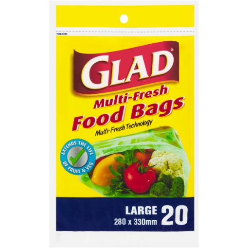GLAD MULTI FRESH FOOD BAGS  1 x 20`S