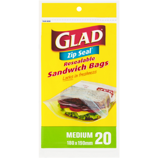 GLAD SANDWICH ZIPPER  1 x 20`S