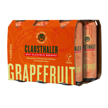CLAUSTHALER BEER ALC/FR GRAPEFRUIT  6 x 500ML x 6